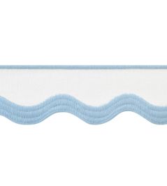 Wave Tape Trimming by Thibaut Powder on White Wave Tape Trimming by Thibaut Powder on White