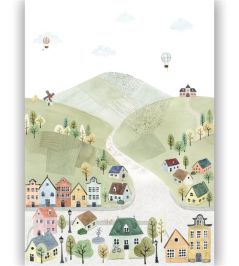 Welcome To The Village Mural by Casadeco Multico Welcome To The Village Mural by Casadeco Multico