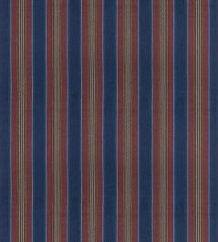 Westerly Stripe Fabric by Mulberry Home Indigo/Red Westerly Stripe Fabric by Mulberry Home Indigo/Red