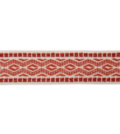 Westport Diamond Border Trimming by Samuel & Sons Red Coral Westport Diamond Border Trimming by Samuel & Sons Red Coral