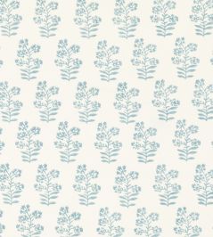 Wild Flower Fabric by Baker Lifestyle Soft Blue Wild Flower Fabric by Baker Lifestyle Soft Blue