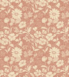 Wild Meadow Fabric by George & Minnie Terracotta Wild Meadow Fabric by George & Minnie Terracotta