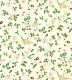 Wild Strawberry Wallpaper by Clarke & Clarke Ivory Wild Strawberry Wallpaper by Clarke & Clarke Ivory