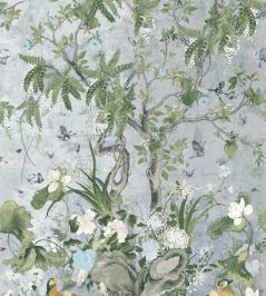 Wild Wisteria Mural by Thibaut Metallic Silver Wild Wisteria Mural by Thibaut Metallic Silver