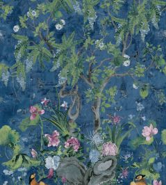 Wild Wisteria Mural by Thibaut Navy Wild Wisteria Mural by Thibaut Navy