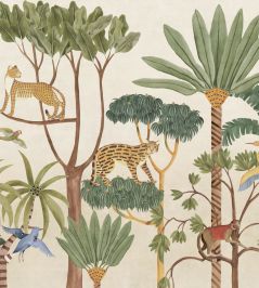 Wild Wood Mural by Coordonne Emerald Wild Wood Mural by Coordonne Emerald