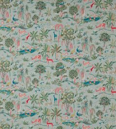 Wildwood Fabric by Jane Churchill Aqua Wildwood Fabric by Jane Churchill Aqua