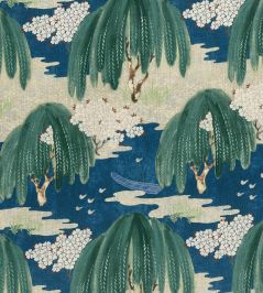 Willow Tree Fabric by Anna French Navy Willow Tree Fabric by Anna French Navy