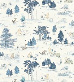 Winnie the Pooh Wallpaper by Sanderson Bonbon Blue Winnie the Pooh Wallpaper by Sanderson Bonbon Blue
