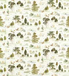 Winnie the Pooh Fabric by Sanderson Macaron Green Winnie the Pooh Fabric by Sanderson Macaron Green