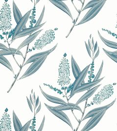 Winter Bud Wallpaper by Anna French Blue Winter Bud Wallpaper by Anna French Blue