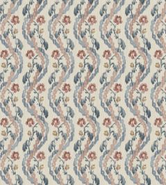 Winter Garden Fabric by Zoffany Indigo/Red Winter Garden Fabric by Zoffany Indigo/Red