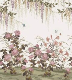 Wisteria Bloom Mural by 1838 Wallcoverings Heather Wisteria Bloom Mural by 1838 Wallcoverings Heather