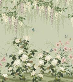 Wisteria Bloom Mural by 1838 Wallcoverings Pistachio Wisteria Bloom Mural by 1838 Wallcoverings Pistachio