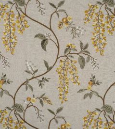 Wisteria Vine Linen Fabric by James Hare Cardamom Wisteria Vine Linen Fabric by James Hare Cardamom