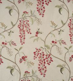 Wisteria Vine Silk Fabric by James Hare Cherry Rose Wisteria Vine Silk Fabric by James Hare Cherry Rose