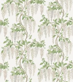 Wisteria Walk Fabric by Nina Campbell White/Green Wisteria Walk Fabric by Nina Campbell White/Green