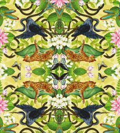 Wonderlust Tea Story Wallpaper by Clarke & Clarke Citron Wonderlust Tea Story Wallpaper by Clarke & Clarke Citron