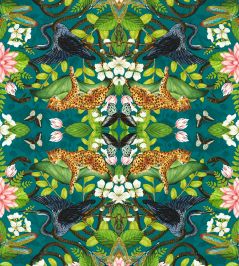 Wonderlust Tea Story Wallpaper by Clarke & Clarke Teal Wonderlust Tea Story Wallpaper by Clarke & Clarke Teal