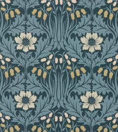 Woodbell & Anemone Wallpaper by Morris & Co Indigo Woodbell & Anemone Wallpaper by Morris & Co Indigo