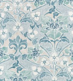 Woodford Wallpaper by Thibaut Spa Blue Woodford Wallpaper by Thibaut Spa Blue