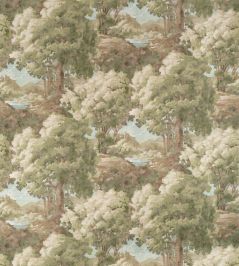 Woodland Clearing Fabric by Thibaut Green Woodland Clearing Fabric by Thibaut Green