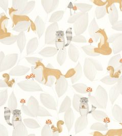 Woodland Friends Wallpaper by Casadeco Gris Duvet Woodland Friends Wallpaper by Casadeco Gris Duvet