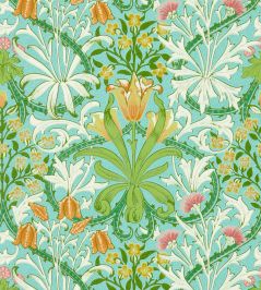 Woodland Weeds Wallpaper by Morris & Co Orange/Turquoise Woodland Weeds Wallpaper by Morris & Co Orange/Turquoise