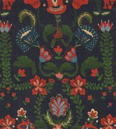 Zabola Fabric by MINDTHEGAP Black Blue Zabola Fabric by MINDTHEGAP Black Blue