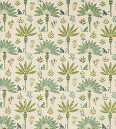Zanzibar Fabric by Jane Churchill Green Zanzibar Fabric by Jane Churchill Green