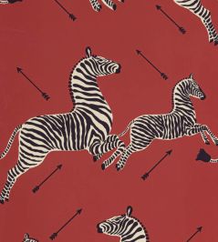 Zebras Wallpaper by Scalamandre Masai Red Zebras Wallpaper by Scalamandre Masai Red