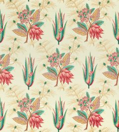 Desert Flower II Fabric by Zoffany Crimson/Teal Desert Flower II Fabric by Zoffany Crimson/Teal