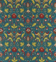 Oiseaux De Paradis Fabric by Zoffany Prussian Blue Oiseaux De Paradis Fabric by Zoffany Prussian Blue