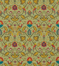 Oiseaux De Paradis Fabric by Zoffany Olivine Oiseaux De Paradis Fabric by Zoffany Olivine