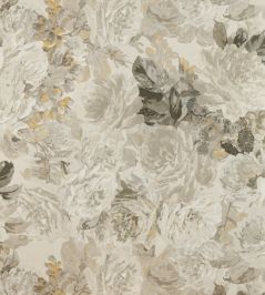 Rose Absolute Wallpaper by Zoffany Linen / Gold Rose Absolute Wallpaper by Zoffany Linen / Gold
