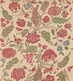 Kalamkari Fabric by Zoffany Red/Green Kalamkari Fabric by Zoffany Red/Green