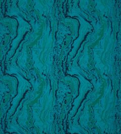 Serpentine Fabric by Zoffany Blue Malachite Serpentine Fabric by Zoffany Blue Malachite