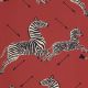 Zebras Wallpaper by Scalamandre Masai Red