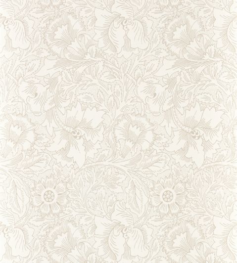 たまたん Pure Poppy Wallpaper in Ecru/Stone by Morris & Co | Jane Clayton