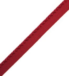 1/4" Jardin Silk Cord With Tape Trimming by Samuel & Sons Crimson 1/4" Jardin Silk Cord With Tape Trimming by Samuel & Sons Crimson