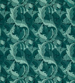 Acanthus Jacquard Fabric by Clarke & Clarke Teal Acanthus Jacquard Fabric by Clarke & Clarke Teal