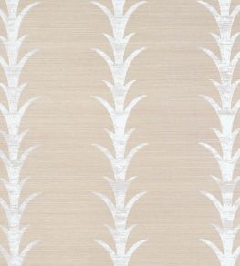 Acanthus Stripe Sisal Wallpaper by Schumacher Fog & Chalk