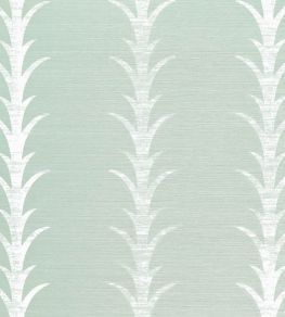 Acanthus Stripe Sisal Wallpaper by Schumacher Seaglass & Chalk