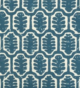 Adinkra Fabric by Volga Linen Prussian Blue/Oyster Adinkra Fabric by Volga Linen Prussian Blue/Oyster