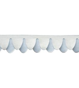Ainsley Scalloped Border Trimming by Samuel & Sons Ice Blue Ainsley Scalloped Border Trimming by Samuel & Sons Ice Blue