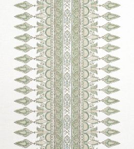 Akola Stripe Fabric by Thibaut Green