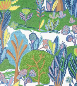 Albero Wallpaper by Thibaut Green and Blue Albero Wallpaper by Thibaut Green and Blue