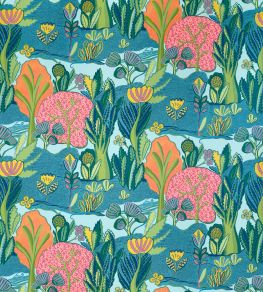 Albero Fabric by Thibaut Tangerine and Turquoise Albero Fabric by Thibaut Tangerine and Turquoise