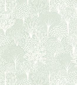 Alice Wallpaper by Caselio Vert d'eau blanc