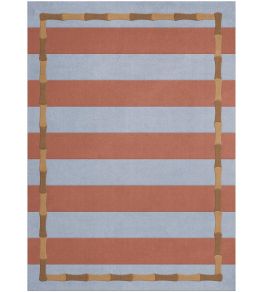 Alice Crawley Bamboo Stripe Rug by Layered Zen Blue Alice Crawley Bamboo Stripe Rug by Layered Zen Blue